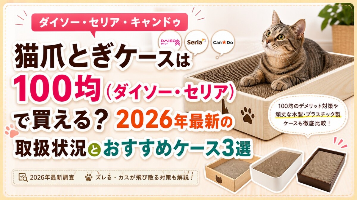 猫爪とぎケースは100均(ダイソー・セリア)で買える?2026年最新の取扱状況とおすすめケース3選